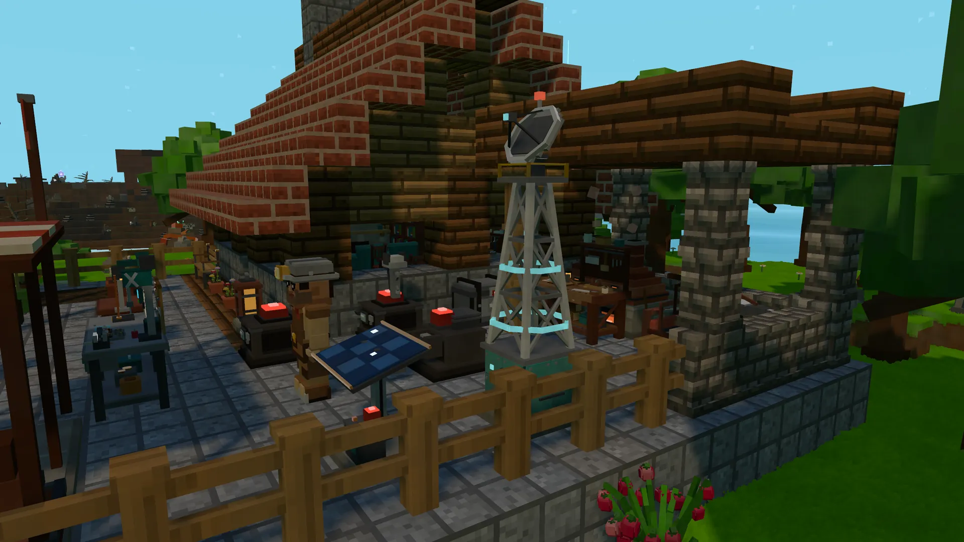 Workshop: furnaces, a solar panel and a tower