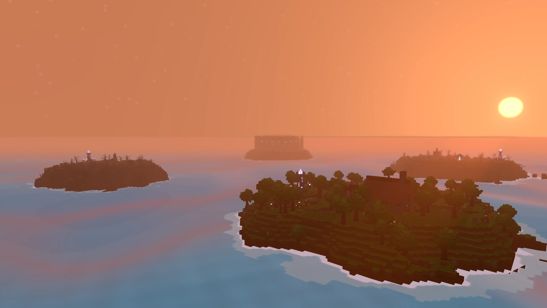 The island chain at dawn